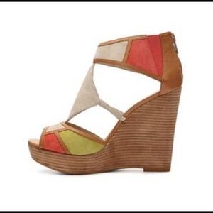 Levity Wedge Heel Pink Green White